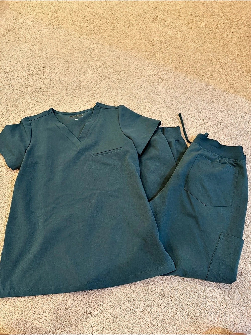 Mandala  Mandala Scrub Set V-Neck Top and Jogger Pants in oasys